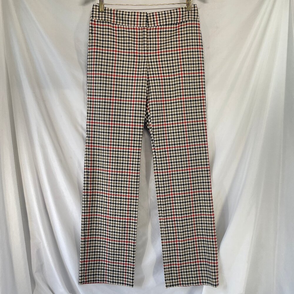 Liz Claiborne Jackie Check Pants Women's Size 4 Stretch Dry Cleaned